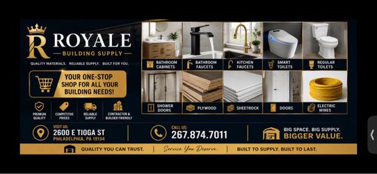 Vanities/mirrors/toilets/faucets/shower doors