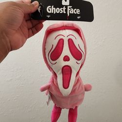 Pink Ghost Face Dog Toy Plush