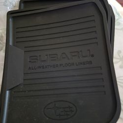 4-Pack Subaru Floormat Coasters Black Rubber