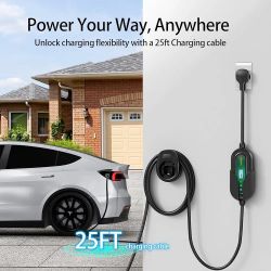 Romaa Level 2 EV Charger for Tesla, Adjustable 40A Portable Home Charger, NEMA 14-50 Charger with App/Wifi, NACS Connector, 25ft Cable