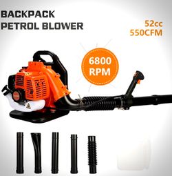High-Power 52cc 2-Stroke Gas-Powered Backpack Leaf & Snow Blower Equip