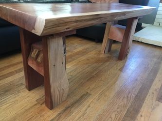 Coffee table made of redwood
