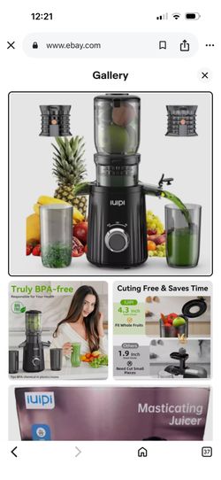 IUIPI Juicer Cold Press Slow Masticating Whole Fruit & Vegetable MP-802G