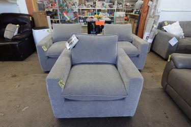 Sereen Fabric Swivel Accent Side Sofa Chair in Taupe