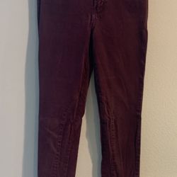 Jeans- White House Black Market Womens Skinny Leg Jeans Burgundy.  Ankle zippers