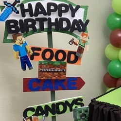 Minecraft Party Decor 