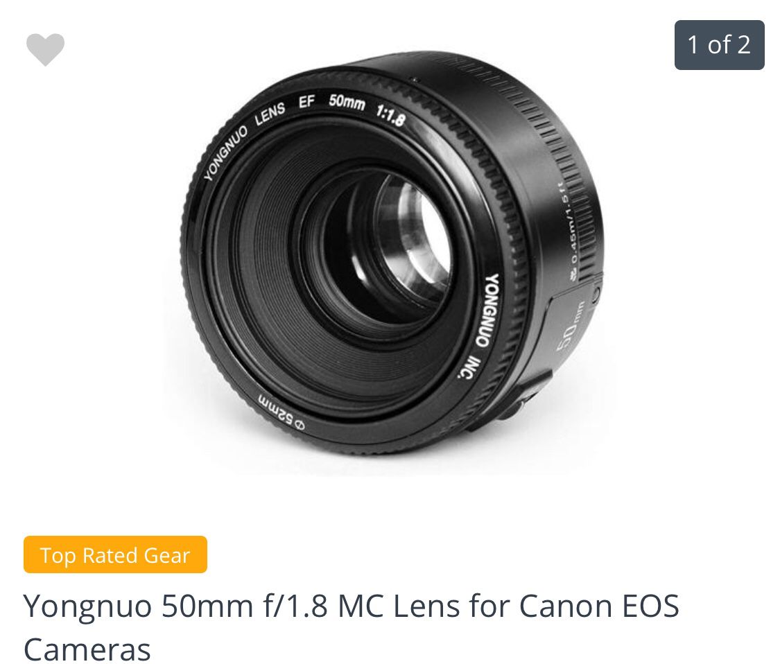 Yongnuo 50mm EOS Lens for Canon