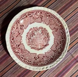 Mason’s Vista Red Pink Transferware Plate.