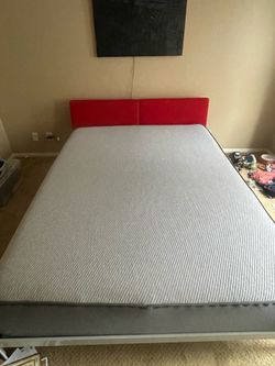 Queen-sized Metal Frame Bed & New Mattress