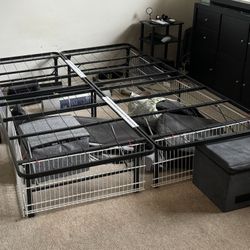 Queen Bed Frame With A Lot Of Storage Space