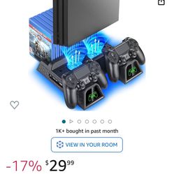 PS4 Console, Controller, CDs, Charger Dock Station 