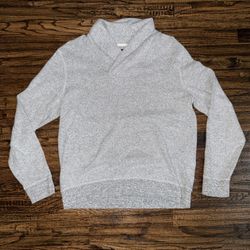 Banana Republic Cardigan Sweater Heather Grey Shawl Collar Size Large