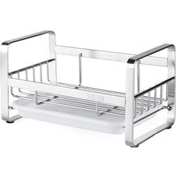 Generic Sink Organizer with Soap Dispenser, Removable Drainer Tray, SUS 304 Brushed Stainless Steel
