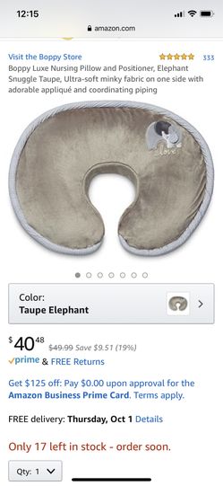 Boppy Pillow - Elephant Nursing Pillow