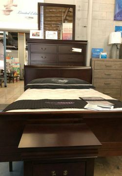 Danny Solid wood 4pc bedroom set Juego de Recamara Queen cama set