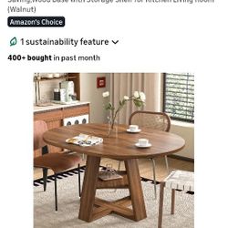 Extendable Round Dining Table 43.3in-59in New Unassembled
  