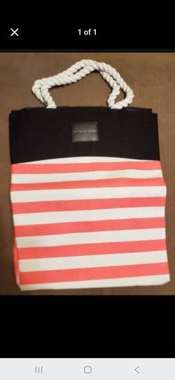 Victoria's Secret Striped Canvas Tote Bag