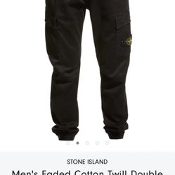 STONE ISLAND Men's Faded Cotton Twill Double Cargo Pants