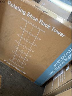 Rotating Shoe Rack Tower ((White) $60