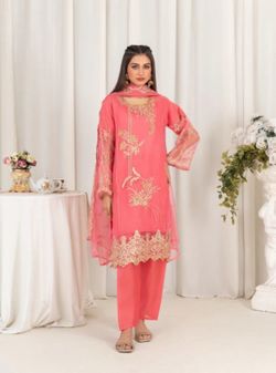 BRAND NEW! Pakistani Shalwar Kameez Embroidered Fancy 3PC Wedding Party Formal
