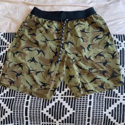 ADIDAS CAMO GREEN SHORTS MENS