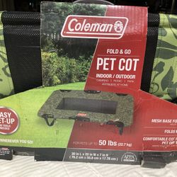 New Coleman Fold And Go Pet Bed Cot Retail $35 Selling For $25