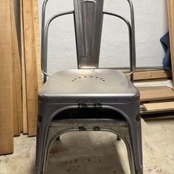 Tolix France- Armless Chairs in Gunmetal