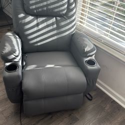 Power Lift Recliner Chair with Massage for Elderly Ergonomic Lounge Chair Classic Single Sofa With 2 Cup Holders Side Pockets Home Theater Seat