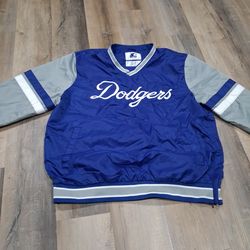Blue and Silver Dodgers Starter Jacket XXL