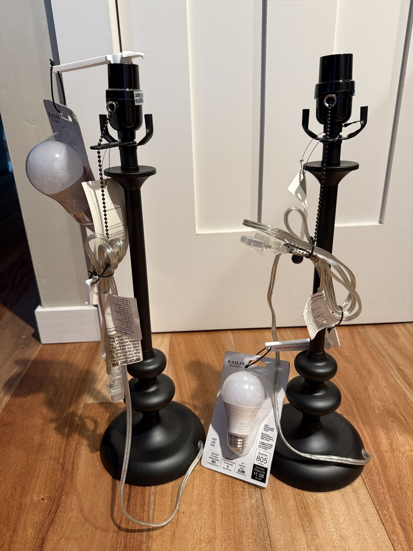 2 New Threshold Black Lamps