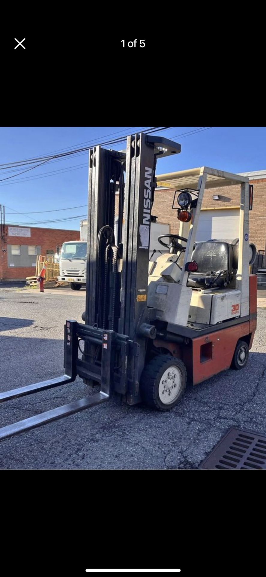 Nissan CPH01A15V Forklift 3000 Lbs Propane Refurbished