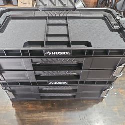 2-pack Husky Two Drawer Organizer Toolbox