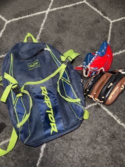 Baseball bag & tball gloves
