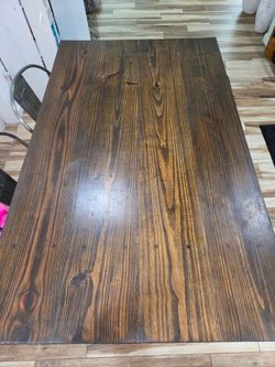Farmstyle table with bench and chairs