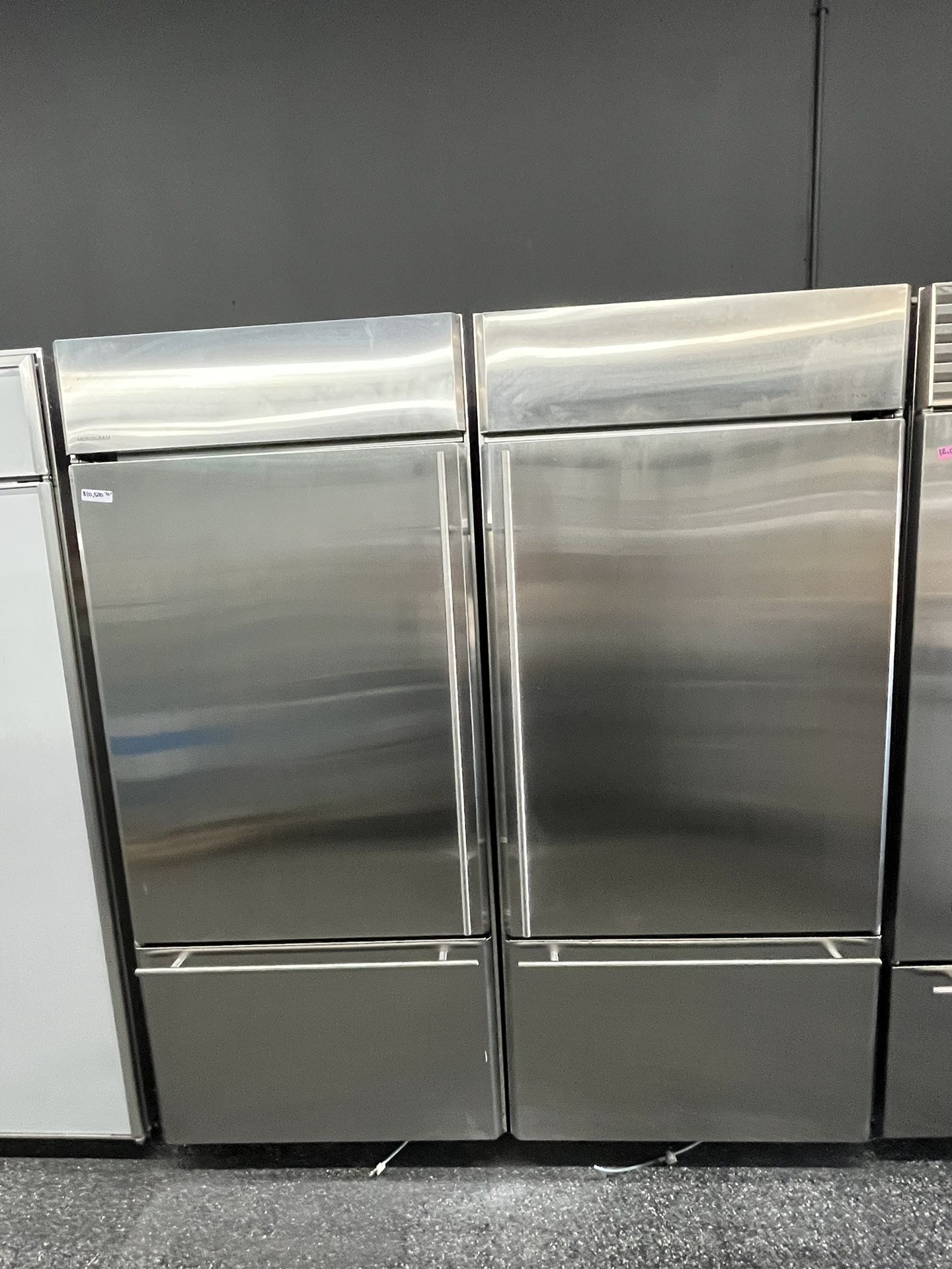 Built In Stainless Steel Monogram 72 Inch Fridge Bottom Freezer Set