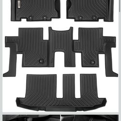 Car Mats Replacement for Nissan Pathfinder 2013-2021 / Infiniti QX60 2014-2020 / Infiniti JX35 2013 All Weather Black Front Rear Floor Liners Carpet C