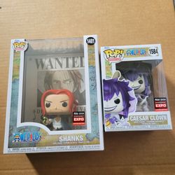 Funko Pop lot!  One Piece (Ceaser Clown and Shanks funko)