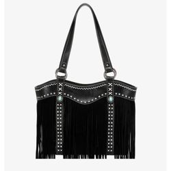 Montana West Fringe Cross Stitch Concho Tote