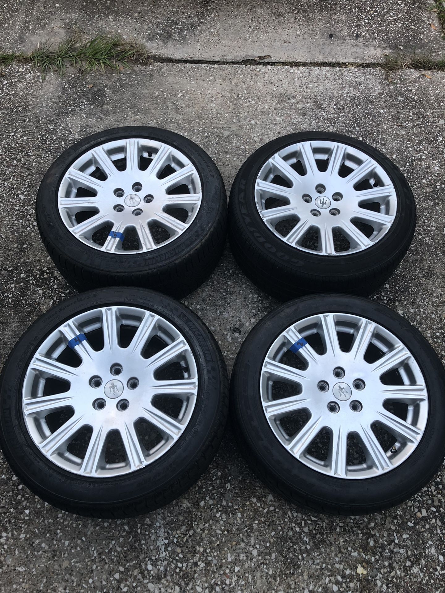 4 18” Maserati Quattroporte Wheels WITH Tires - READ DESCRIPTION