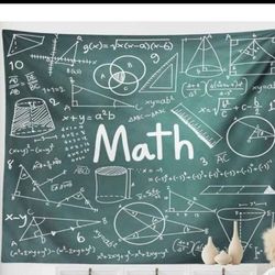 NEW! Lunarable Mathematics Tapestry, Blackboard Full of Drawings, Formulas, Shapes,Theory, 40x60