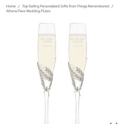 Athena Paves Wedding Flutes
