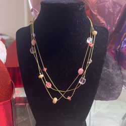 3 Layers Adjustable Elegant Plated Gold Necklace 