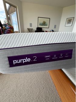 Queen, purple mattress