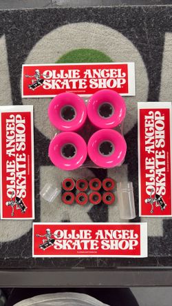 Pink Skateboard Cruiser Wheels 62mm with Abec 7 Bearings