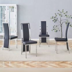 Dinning Room Chairs Black And Silver