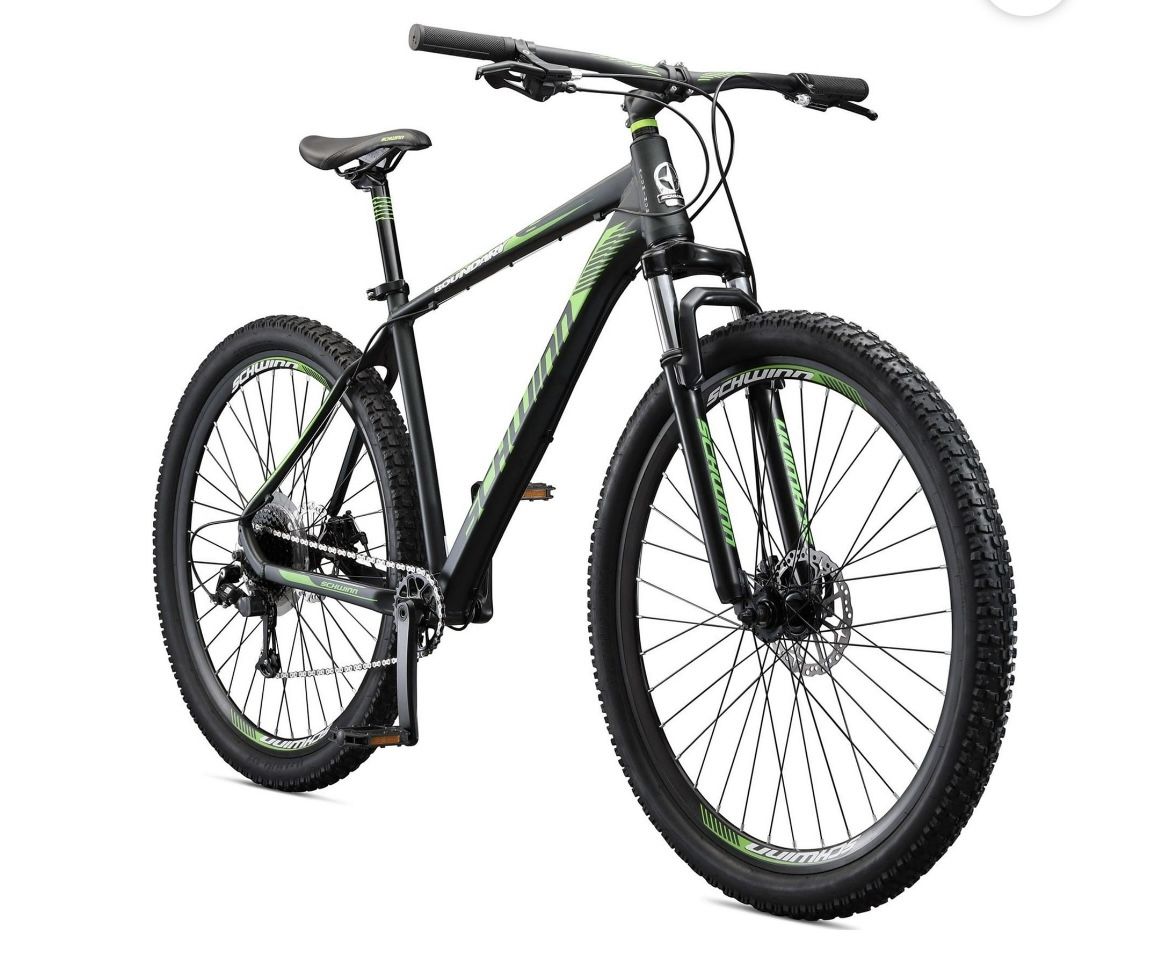 Schwinn 29-in. Boundary Mens Mountain Bike, Black and Green - NEW