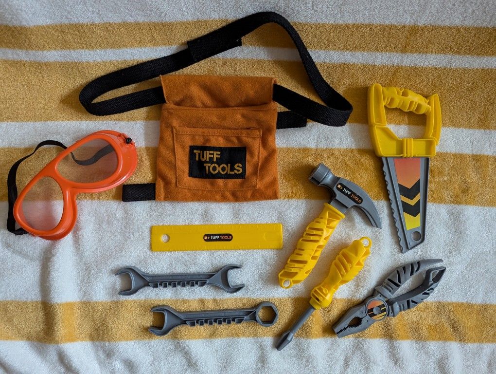Tuff Tools Pretend Tool Set With Adjustable Tool Belt