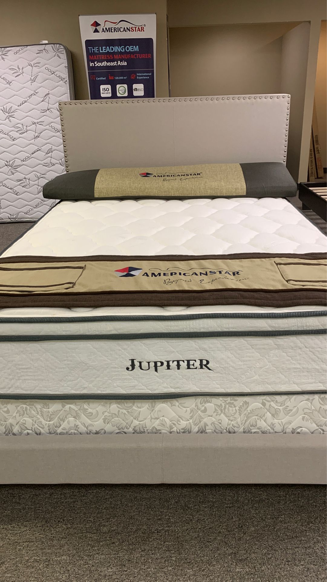 Full-size Jupiter pillow top with nail trim bed free delivery