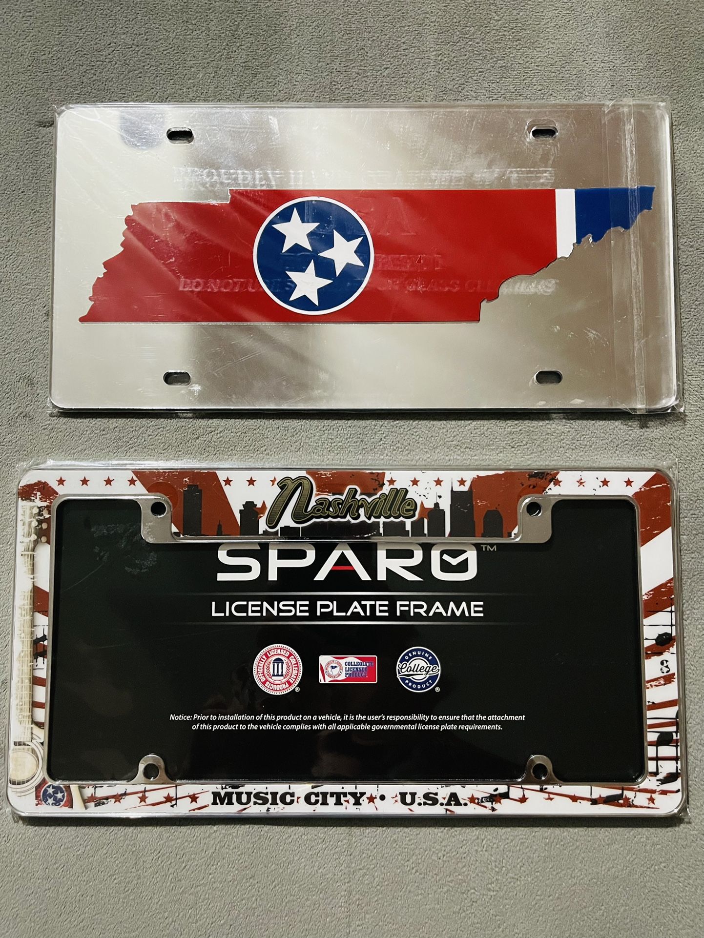 Tennessee State Flag License Plate, New still in plastic.