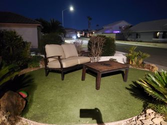 outdoor bench and table